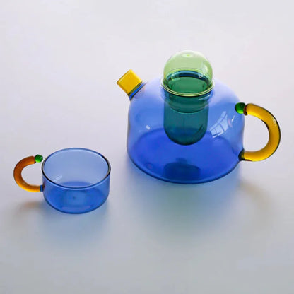 Vivolux | Farbe Bloom Glas Teekanne & Tassen Set