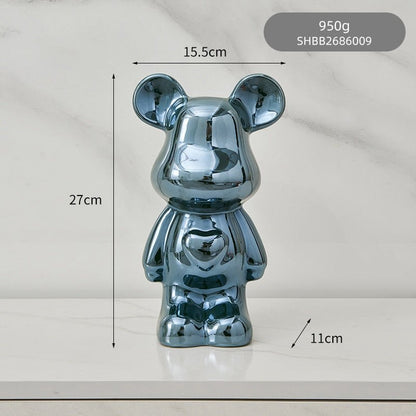 Vivolux | Bunte Keramikbären-Skulptur und Statue Sparschwein Schreibtischornament