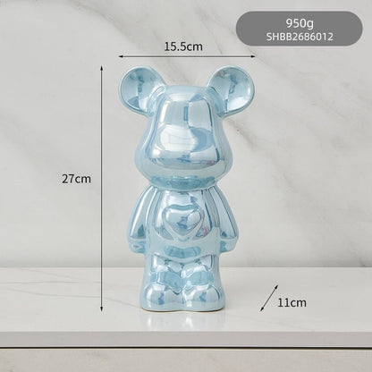 Vivolux | Bunte Keramikbären-Skulptur und Statue Sparschwein Schreibtischornament