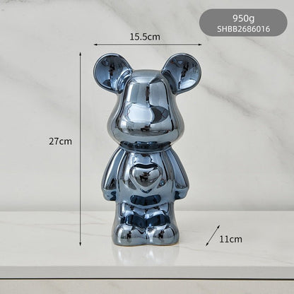 Vivolux | Bunte Keramikbären-Skulptur und Statue Sparschwein Schreibtischornament