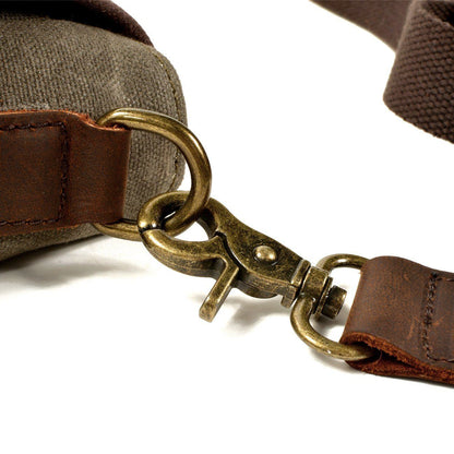 Vivolux | HorizonPath - Kompakte Vintage Umhängetasche - Hochwertige gewachste Baumwolle und Vollnarbenleder