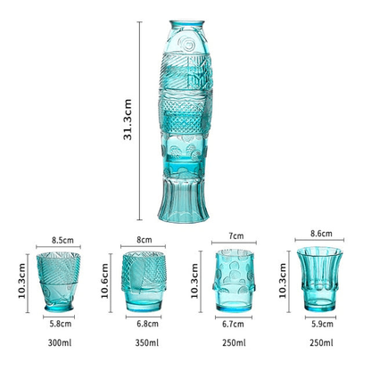Vivolux | Farbiges Glasbecher-Set in Koi-Fischform - Schlussverkauf
