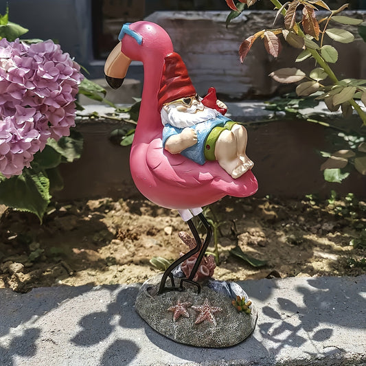 Vivolux | Flamingo chillende Gartenzwerg-Statue