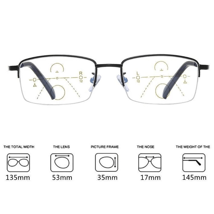 Titanium Progressive Fern- und Nahbereich Dual-Use Lesebrille
