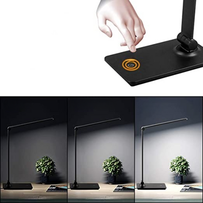 Vivolux | LED-Schreibtischlampe, Touch-Control-Schreibtischlampe mit 3 Helligkeitsstufen, dimmbare Büronlampe mit verstellbarem Arm, faltbare Tischlampe für Tisch Schlafzimmer Nachttisch Büro