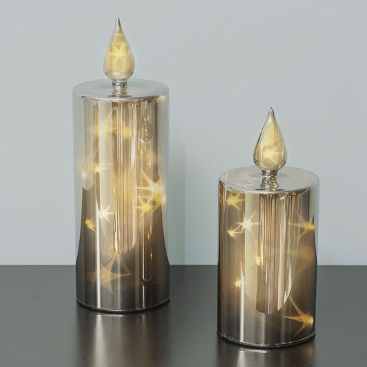 Vivolux | LED Smoky 2tlg. Glas Kerzen Set