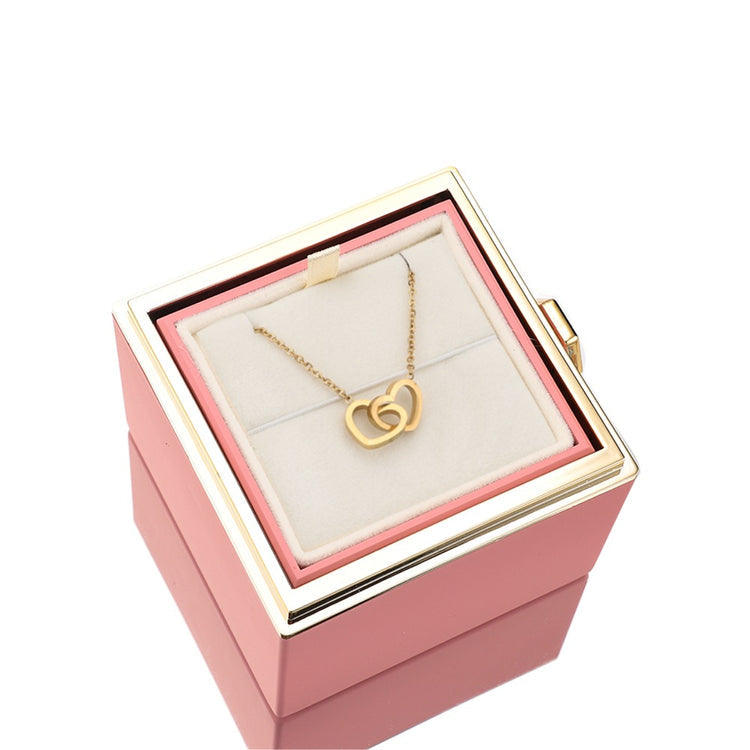 Vivolux | [Ideales Geschenk] Ewige Rosenbox - Mit gravierter Halskette & künstlicher Rose