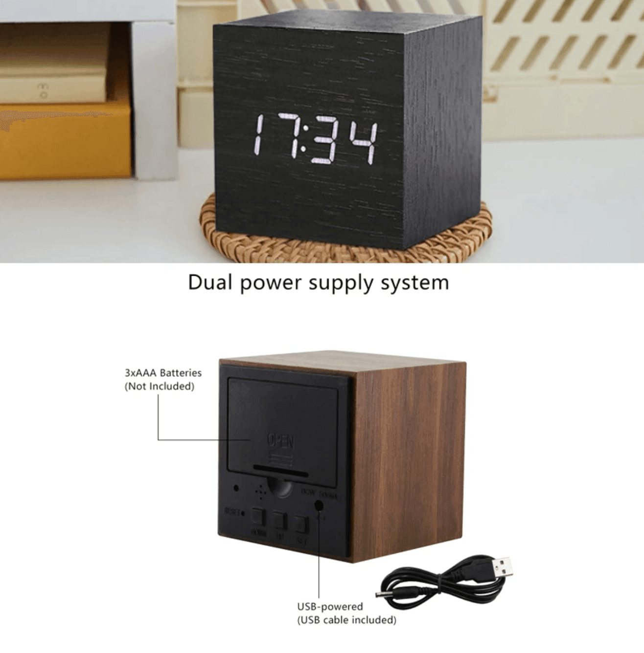 Vivolux | Digitaler Holz-LED-wecker