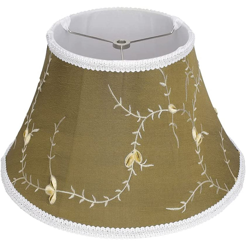 Vivolux | Medium Lampenschirm, Barrel-Stofflampenschirm für Tischlampe und Stehlampe, 7x13x7.8 Zoll, naturbelüftetes Leinen, handgefertigt, Spider (weiß)