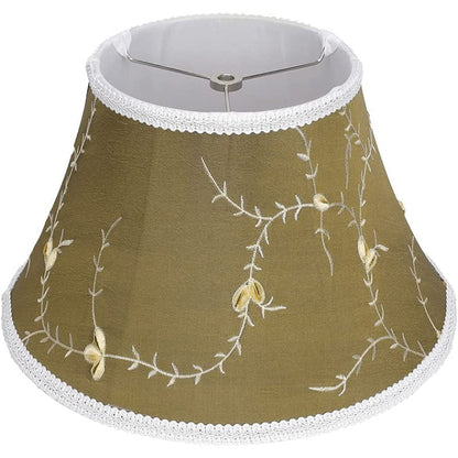 Vivolux | Medium Lampenschirm, Barrel-Stofflampenschirm für Tischlampe und Stehlampe, 7x13x7.8 Zoll, naturbelüftetes Leinen, handgefertigt, Spider (weiß)