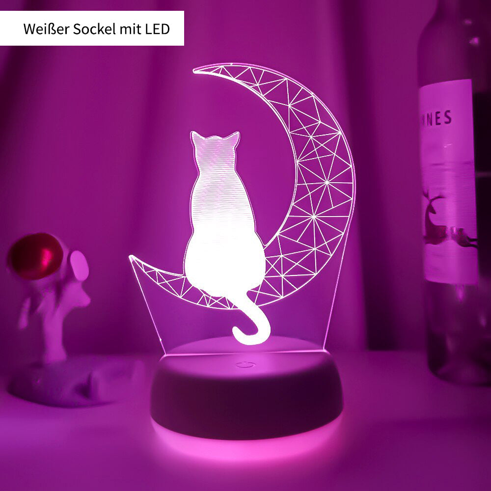 3D Mond Katze LED Nachtlicht