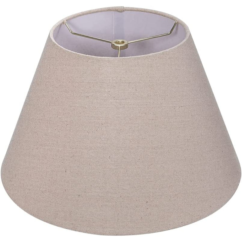 Vivolux | Medium Lampenschirm, Barrel-Stofflampenschirm für Tischlampe und Stehlampe, 7x13x7.8 Zoll, naturbelüftetes Leinen, handgefertigt, Spider (weiß)