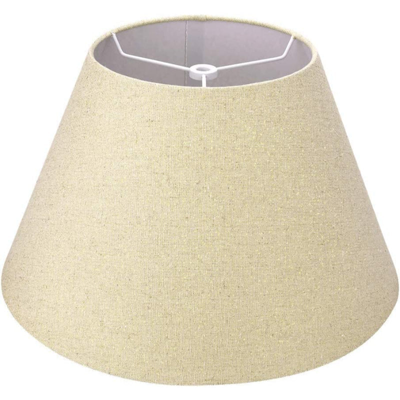 Vivolux | Medium Lampenschirm, Barrel-Stofflampenschirm für Tischlampe und Stehlampe, 7x13x7.8 Zoll, naturbelüftetes Leinen, handgefertigt, Spider (weiß)