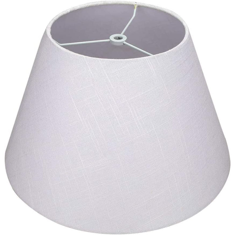 Vivolux | Medium Lampenschirm, Barrel-Stofflampenschirm für Tischlampe und Stehlampe, 7x13x7.8 Zoll, naturbelüftetes Leinen, handgefertigt, Spider (weiß)