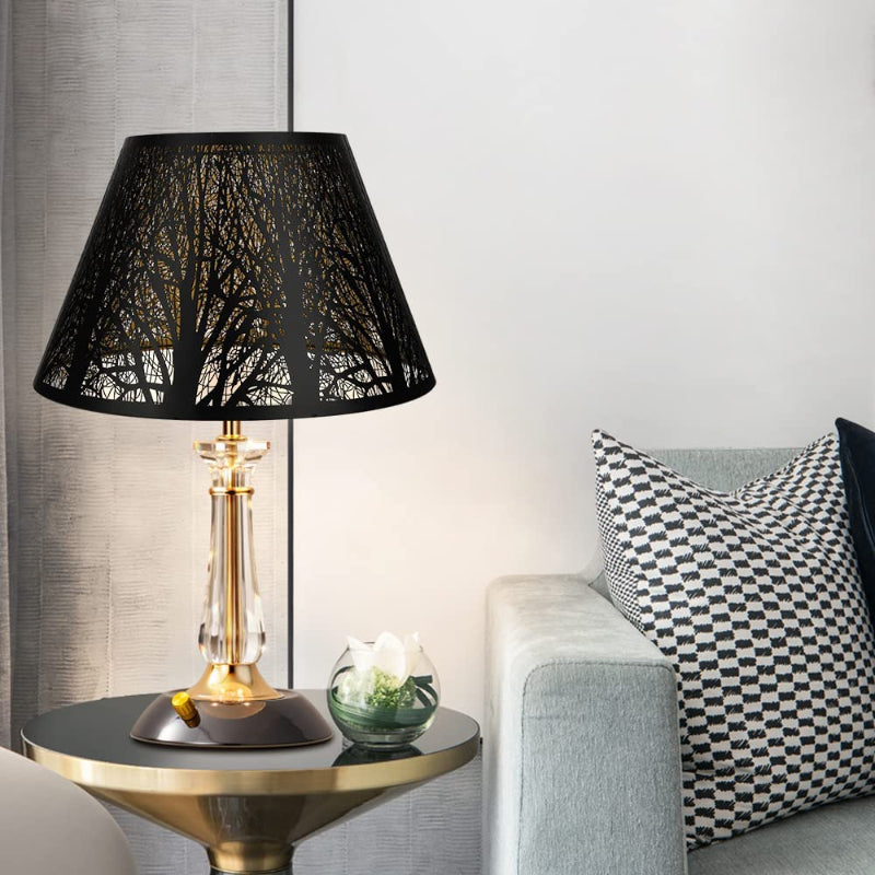 Vivolux | Medium Lampenschirm, Barrel-Stofflampenschirm für Tischlampe und Stehlampe, 7x13x7.8 Zoll, naturbelüftetes Leinen, handgefertigt, Spider (weiß)