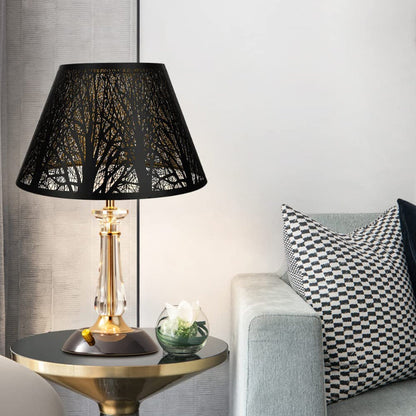 Vivolux | Medium Lampenschirm, Barrel-Stofflampenschirm für Tischlampe und Stehlampe, 7x13x7.8 Zoll, naturbelüftetes Leinen, handgefertigt, Spider (weiß)