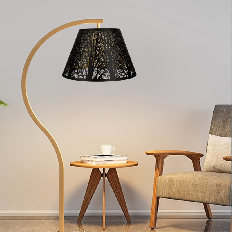 Vivolux | Medium Lampenschirm, Barrel-Stofflampenschirm für Tischlampe und Stehlampe, 7x13x7.8 Zoll, naturbelüftetes Leinen, handgefertigt, Spider (weiß)