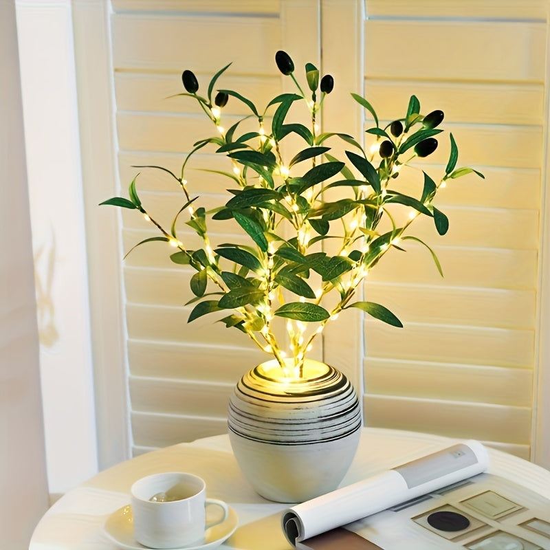 Vivolux | Beleuchteter Olivenbaum LED Lampe – Modernes Dekor für festliche Anlässe, Hochzeiten, Geburtstage und Partystimmung, ideal für Esstisch, Schrank oder Café-Dekor