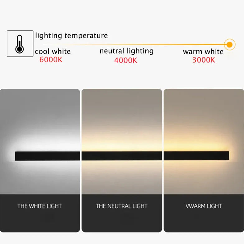 Vivolux | Lineare schwarze minimalistische LED-Außenwandleuchte