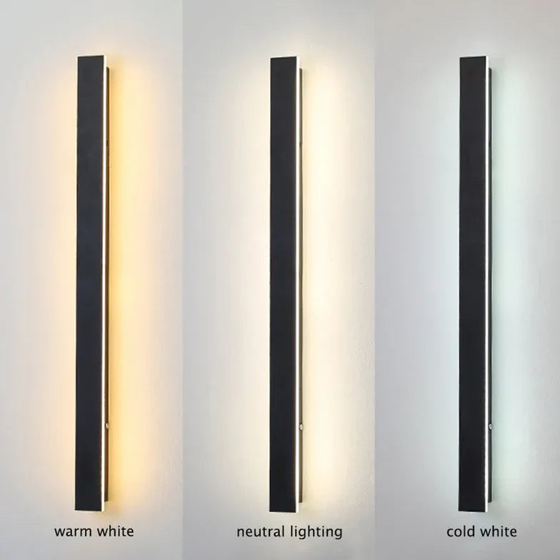 Vivolux | Lineare schwarze minimalistische LED-Außenwandleuchte