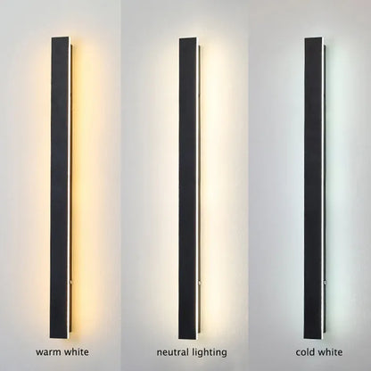Vivolux | Lineare schwarze minimalistische LED-Außenwandleuchte