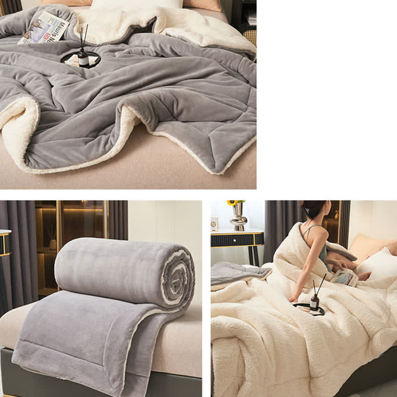 Vivolux | Einfarbige dicke doppelseitige Samt-Würfeldecke