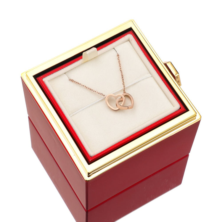 Vivolux | [Ideales Geschenk] Ewige Rosenbox - Mit gravierter Halskette & künstlicher Rose
