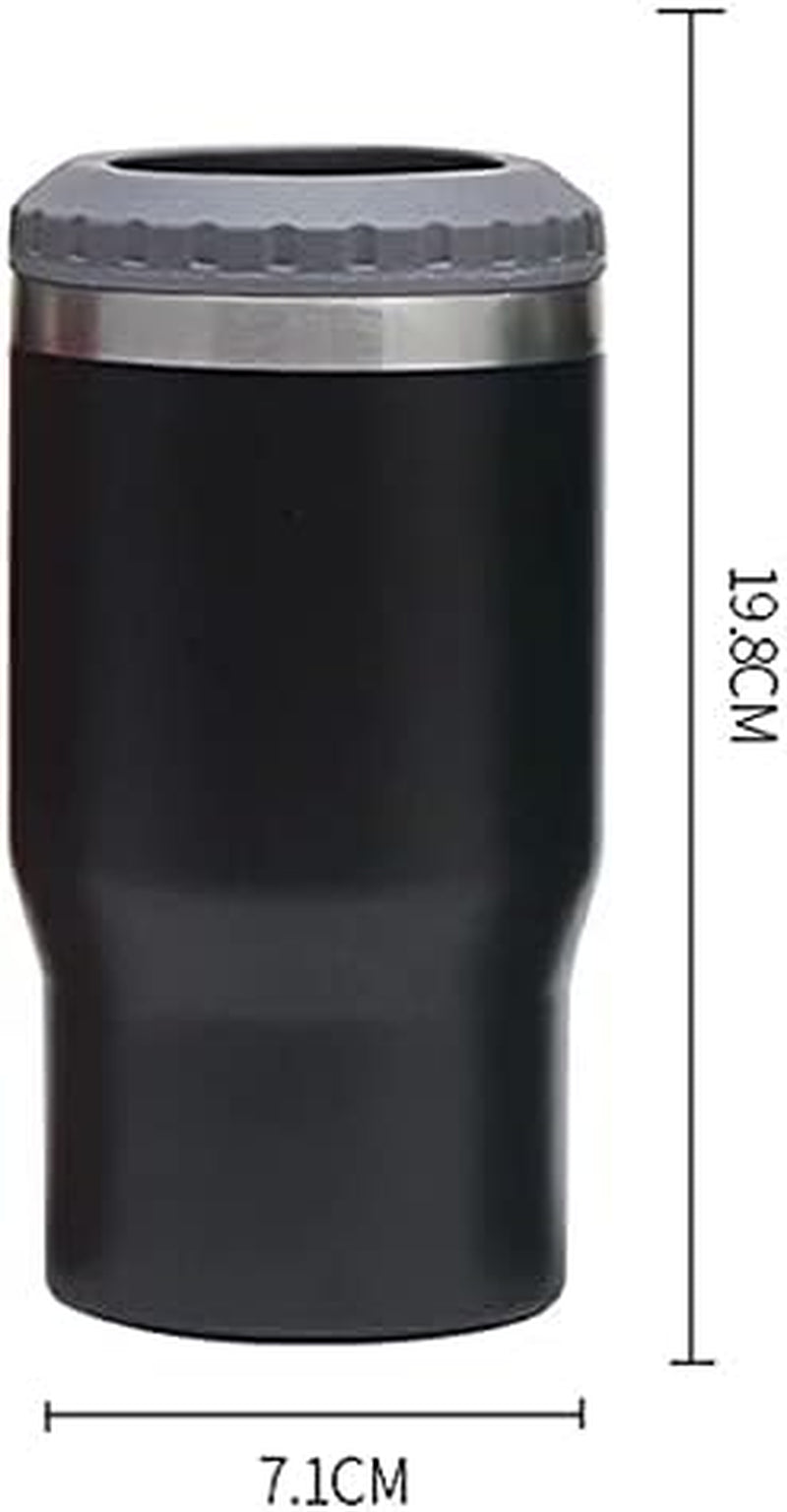 Vivolux | 4 in 1 Edelstahl Dose-/Flaschenisolator, 14Oz Zwei-Wege-Deckel SUS Isolierte Dose Kühler, Bierflaschenhalter (Schwarz)
