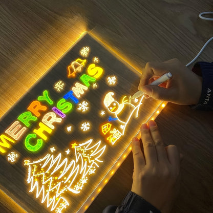 Vivolux | USB LED Notizboard mit 12 Farbstiften - Leuchtende Nachrichtenboard für Büro & Zuhause