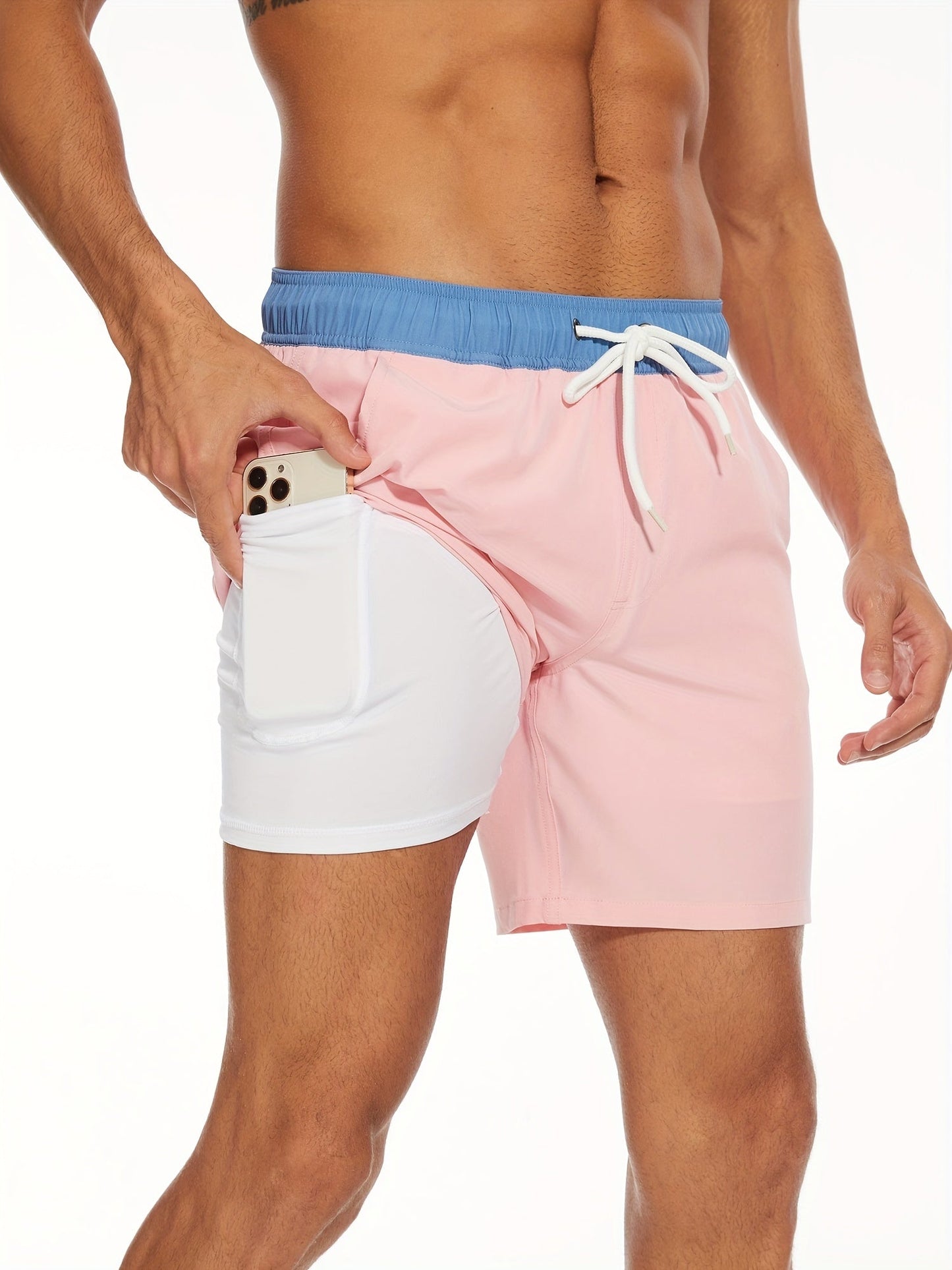 Badehose | Schnell trocknende Stretch-Shorts für Männer mit Handytasche