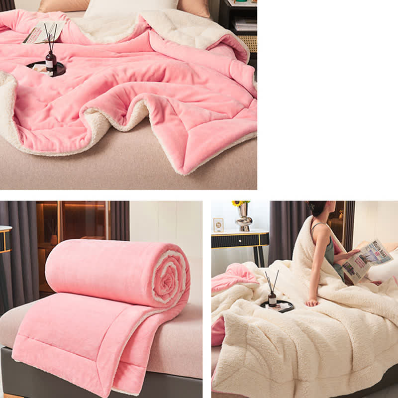 Vivolux | Einfarbige dicke doppelseitige Samt-Würfeldecke