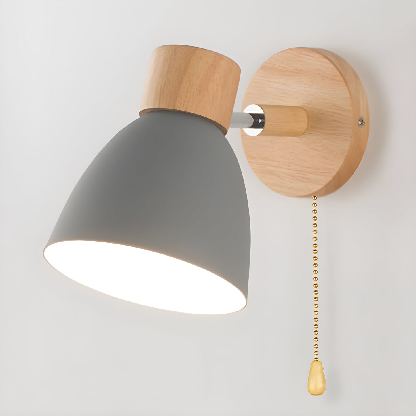 Vivolux | Holz Nordische Wandlampe mit Schalter für das Schlafzimmer