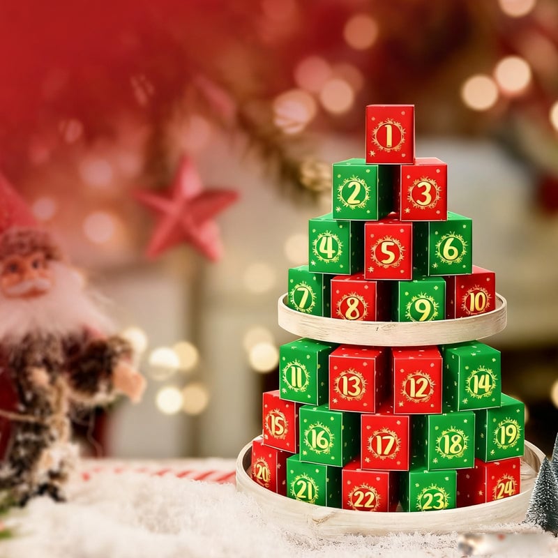 Vivolux | Blumenstrauß Bauklötze Weihnachts Adventskalender Set - Weihnachtsgeschenk