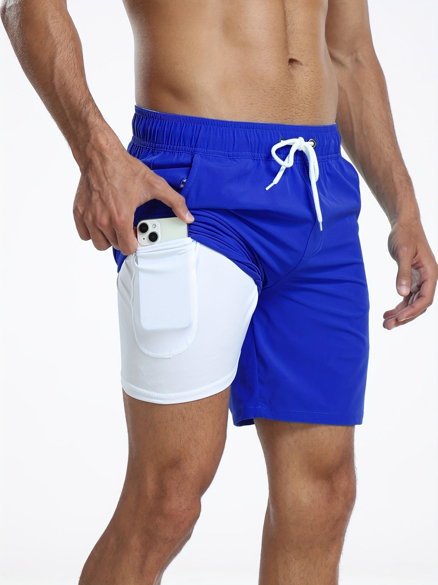 Badehose | Schnell trocknende Stretch-Shorts für Männer mit Handytasche