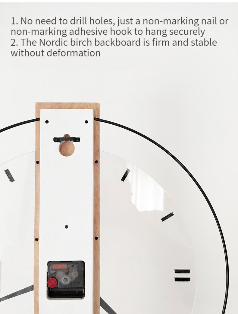 Vivolux | Massivholz Nordic Wanddekorationsuhr 40cm