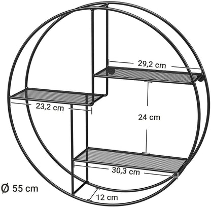 Vivolux | Schwebendes Rundes Metall Wandregal
