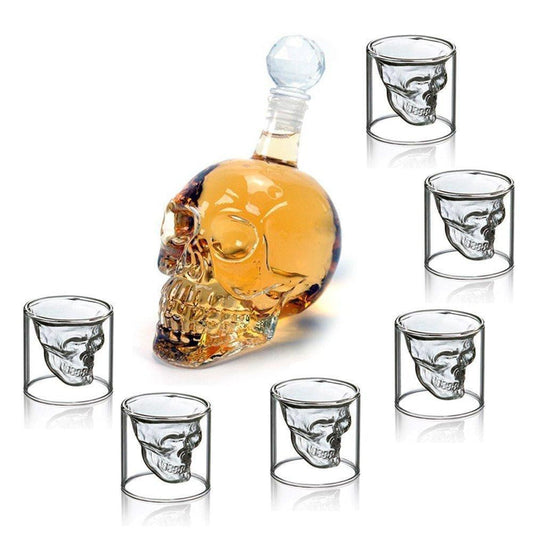 Vivolux | Skull Karaffe Dekanter & 6 Schnapsgläser