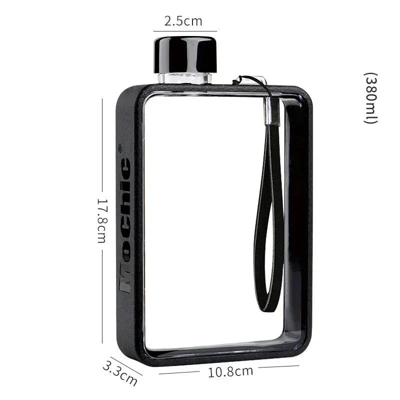 Vivolux | Flache transparente Wasserflasche