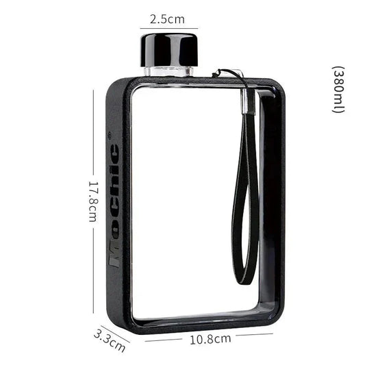 Vivolux | Flache transparente Wasserflasche