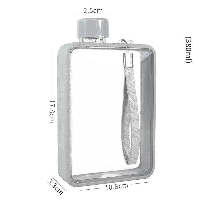 Vivolux | Flache transparente Wasserflasche