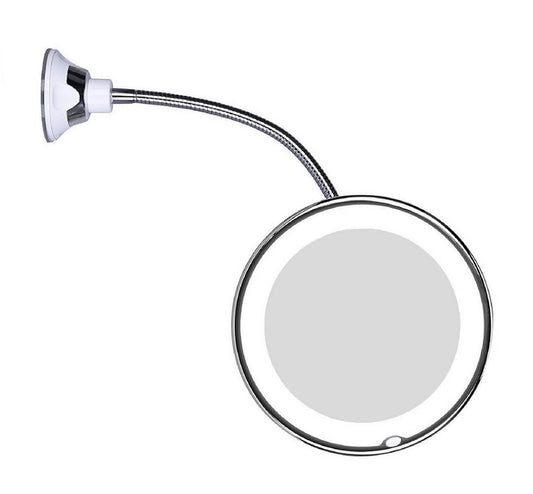 Vivolux |  LED-Vergrößerungsspiegel mit flexiblem Schwanenhals | 10-fache Vergrößerung | Tageslicht-LED | Kosmetikspiegel