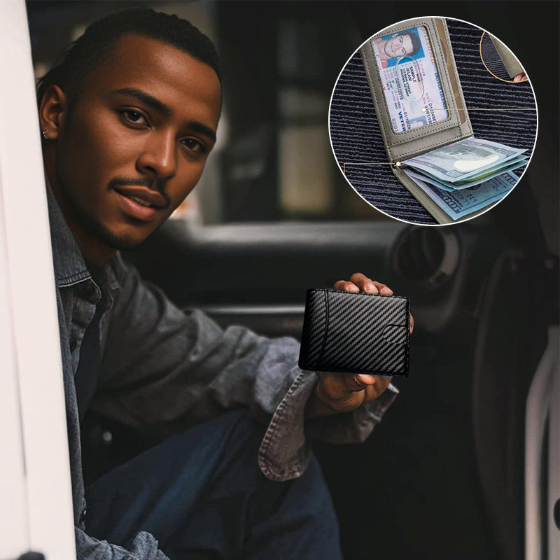 Vivolux | Diebstahlsicherer Magnetkartenhalter aus echtem Leder