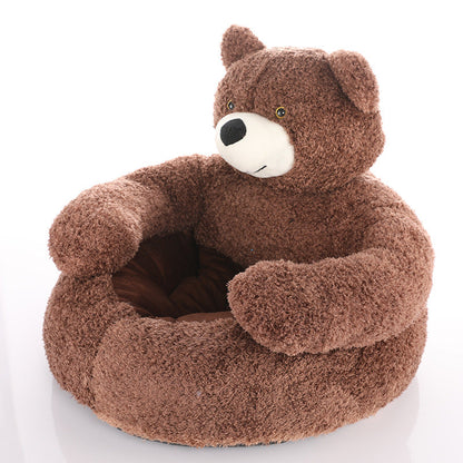 Vivolux | Süßes abnehmbares Kuschelbär-Katzenbett