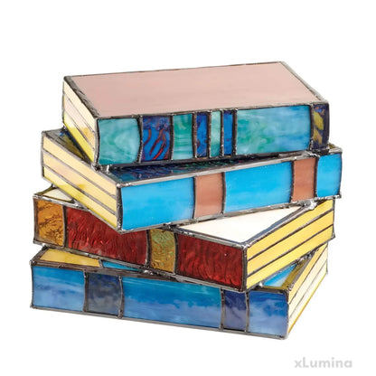 Vivolux | Buntglas Bücherlampe Mehrfarbig