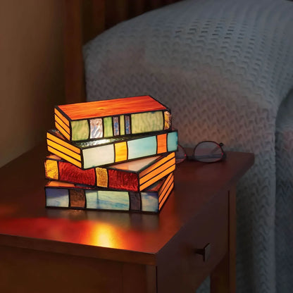 Vivolux | Buntglas Bücherlampe Mehrfarbig