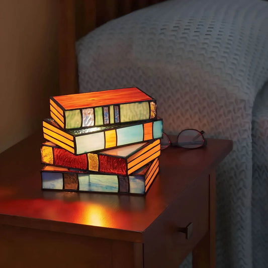 Vivolux | Buntglas Bücherlampe Mehrfarbig