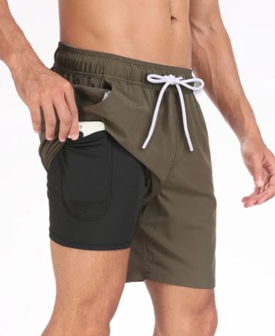 Badehose | Schnell trocknende Stretch-Shorts für Männer mit Handytasche