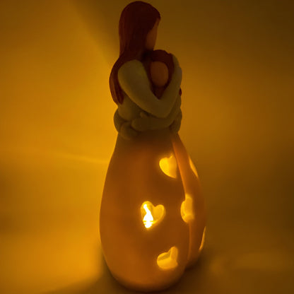 Vivolux | Umarmende Mutter Tochter Figur Flackernder Kerzenhalter - LoveGlow