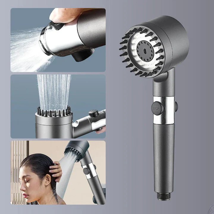 Vivolux | Hochdruck-Massageduschkopf - Handbrause mit 3 Strahlarten und Filtern