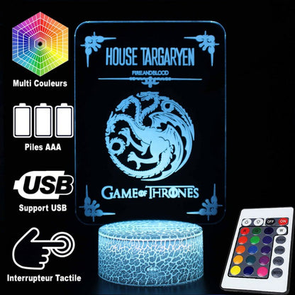 Vivolux | 3D Lampe Game Of Thrones Haus Targaryen